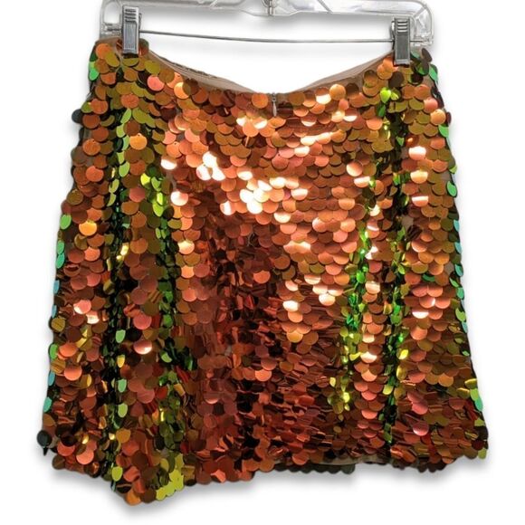 NWT ZARA Short Sequin Paillette Skirt L - Picture 7 of 11